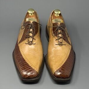 BELVEDERE 'Florence' / Exotic Ostrich Leg & Italian Calfskin Oxford / Men’s 10M